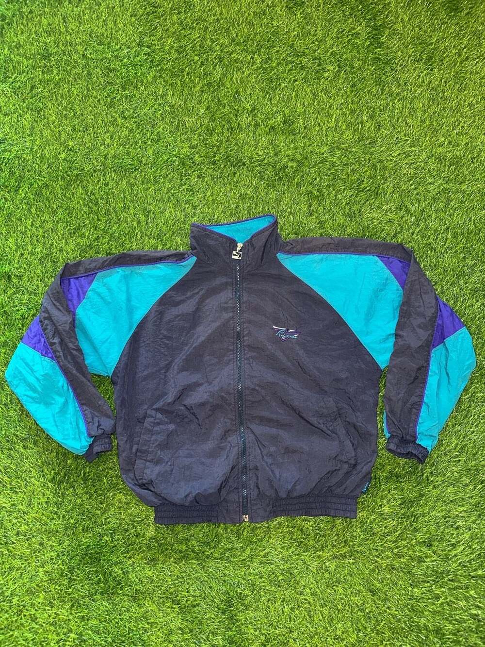 Vintage 90s Puma Colorblock Full Zip Windbreaker Track Jacket size XS